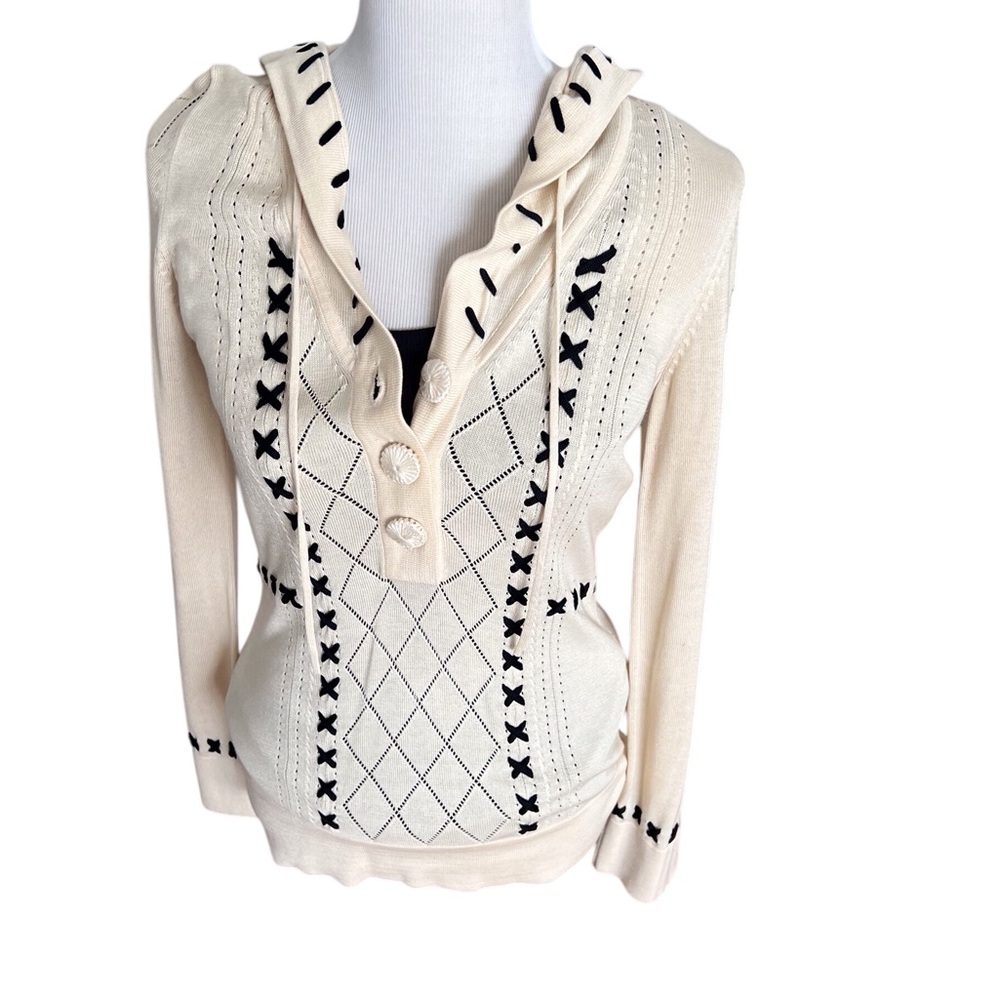 Karen by Karen Kane hooded sweater with black tea shell